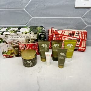 Origins Anti Aging Best Selling Essentials Gift Set NEW w Makeup Bag Cosmetics